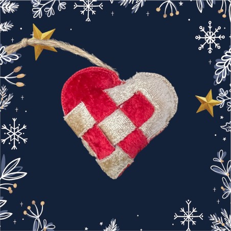 Coeur déco de noël x3