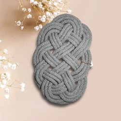 Dessous de plat ovale gris