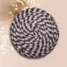 Dessous de plat rond rose et gris