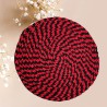 Dessous de plat rond rouge et noir