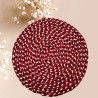 Dessous de plat rond rouge,noir,blanc