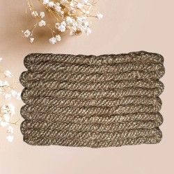 Dessous de plat rectangulaire en jean noeud marin