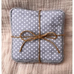 Lingettes x6 à pois gris