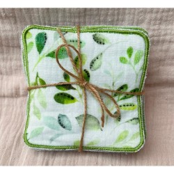 Lingettes x6 imprimées vertes