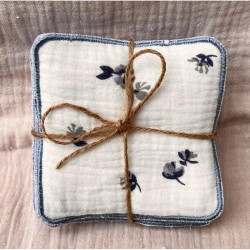 Lingettes x6 imprimées bleues