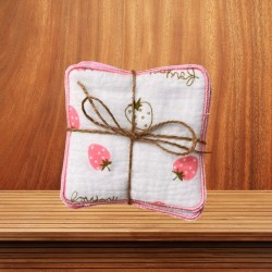 Lot de 6 Lingettes Imprimées Roses Lavables