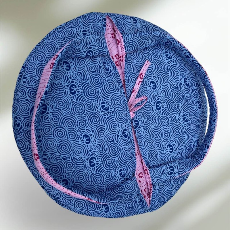 Sac à tarte reversible Chambré bleu et mauve