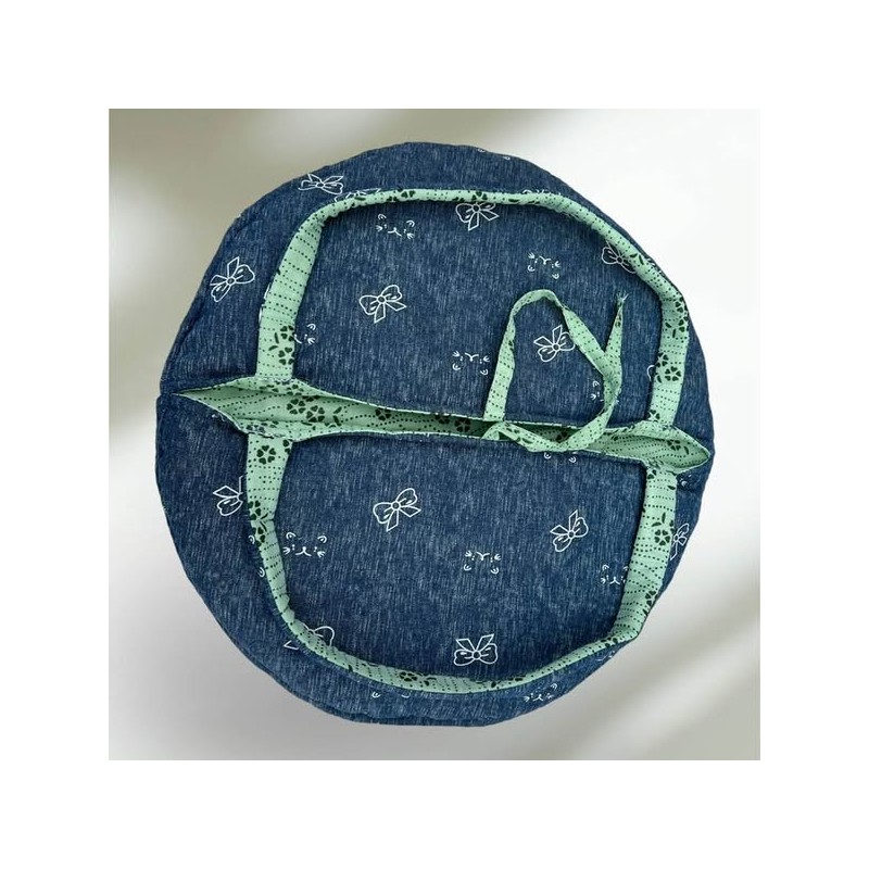 Sac à Tarte  Réversible Chambré Bleu et Vert Clair