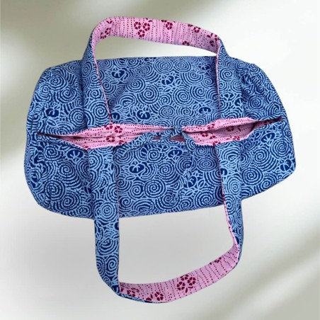 Sac à Cake Réversible Chambré Bleu et Mauve