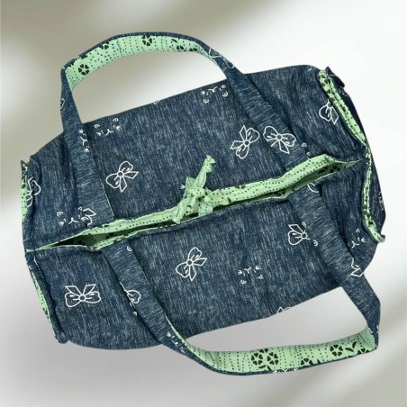 Sac à Cake Réversible Chambré Bleu et Vert Clair
