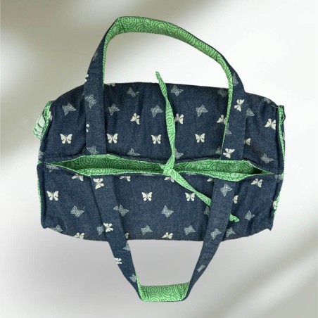 Sac à Cake Réversible Chambré Bleu et Vert