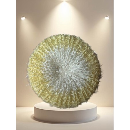 Eponge tawashi lavable jaune et blanc