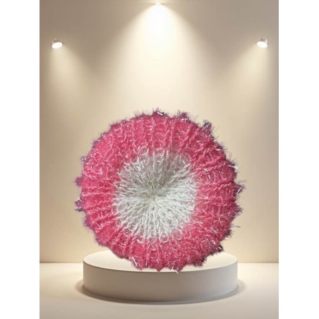 Eponge tawashi lavable rose et blanche