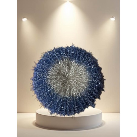 Eponge tawashi lavable bleu jean et argenté