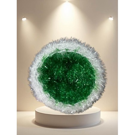 Eponge tawashi lavable douce vert sapin et blanche