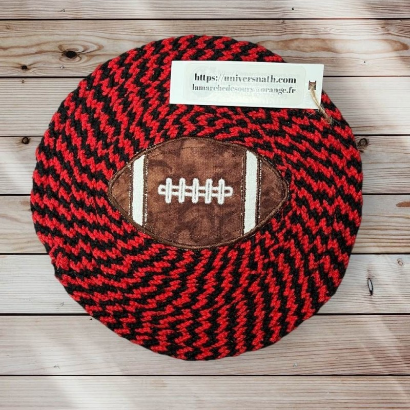 Dessous de Plat Tressé à la Main Ballon de Rugby