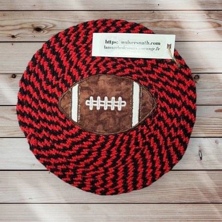 Dessous de Plat Tressé à la Main Ballon de Rugby