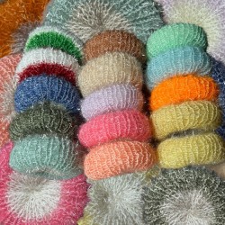 Eponge tawashi lavable lila et blanche