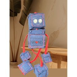 Petit Robot bleu en Coton