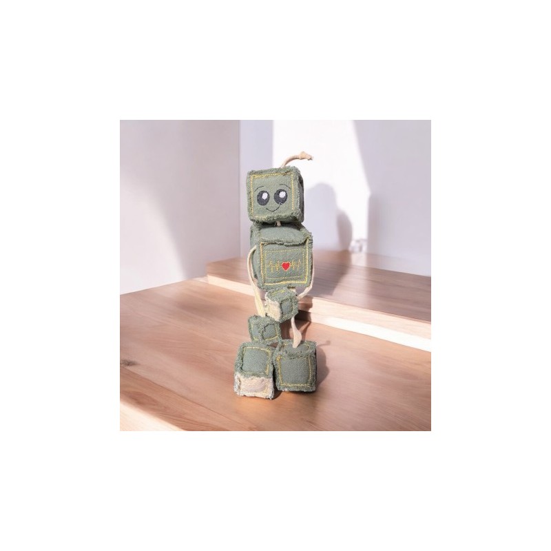 Petit Robot vert en Coton
